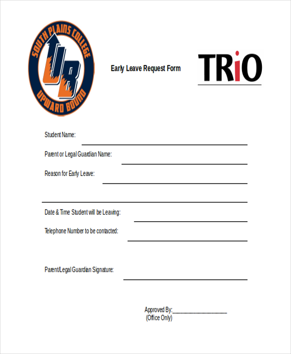 early leave request form