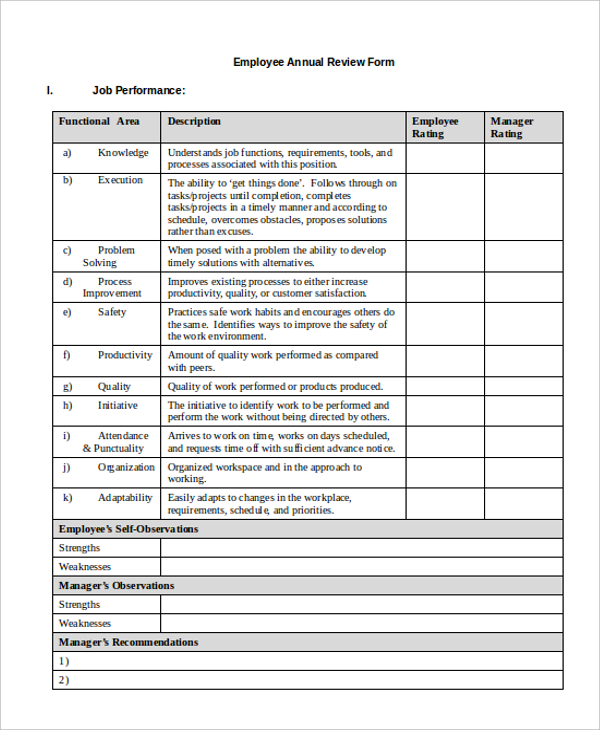 FREE 19+ Sample Review Forms in PDF | MS Word | Excel