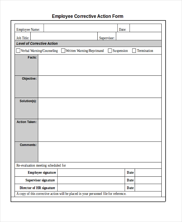 FREE 8 Sample Employee Write Up Forms In PDF MS Word