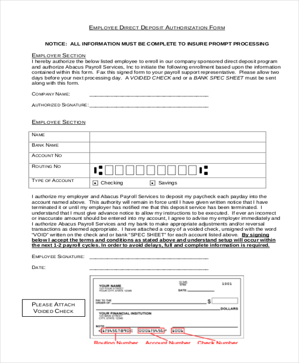 Direct Deposit Authorization Form 2024 Pdf Raf Abigale