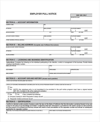 employer pull notice form
