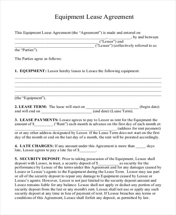 equipment lease agreement1