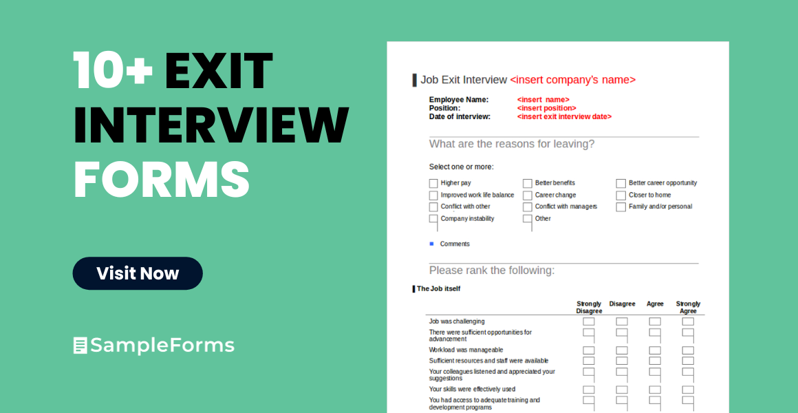 exit interviews form