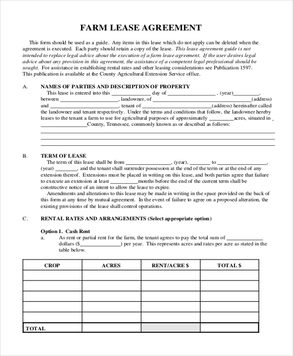 free 11 sample lease agreement forms in pdf ms word