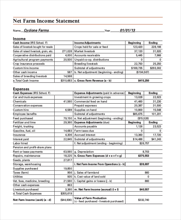 FREE 10+ Sample Income Statement Forms in PDF | MS Excel | MS Word