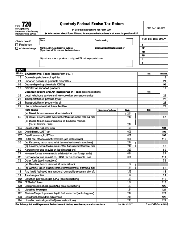 FREE 9 Sample Federal Tax Forms In PDF MS Word