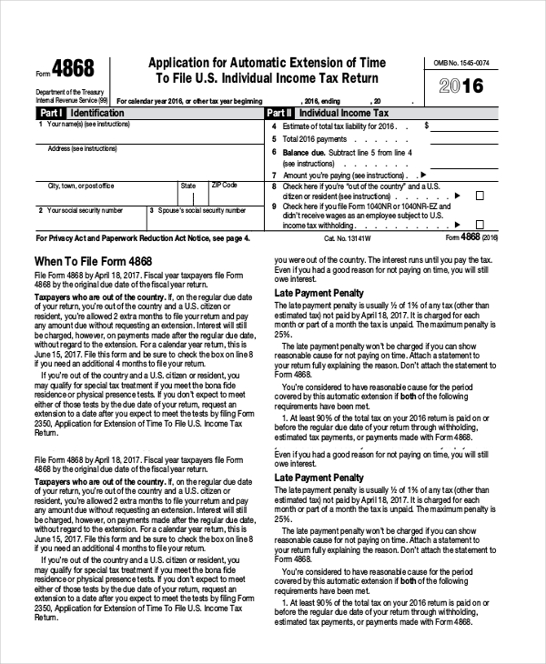 federal government tax form