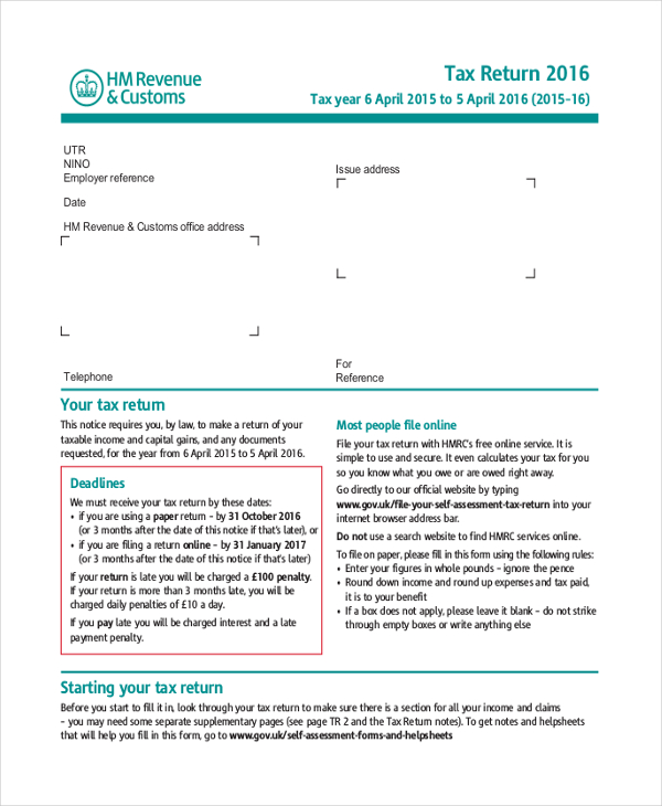 FREE 9+ Sample Federal Tax Forms in PDF | MS Word