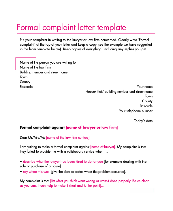 Sample Formal Letter Format 6 Free Documents In Pdf Doc