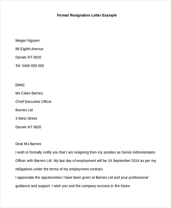 formal resignation letter example3