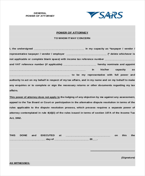 free blank general power of attorney form