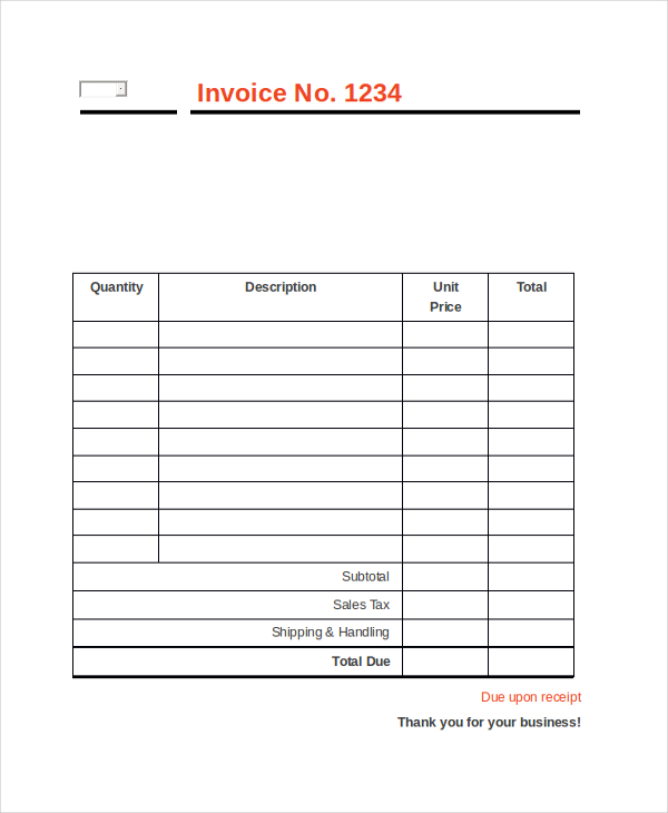 free invoice template word