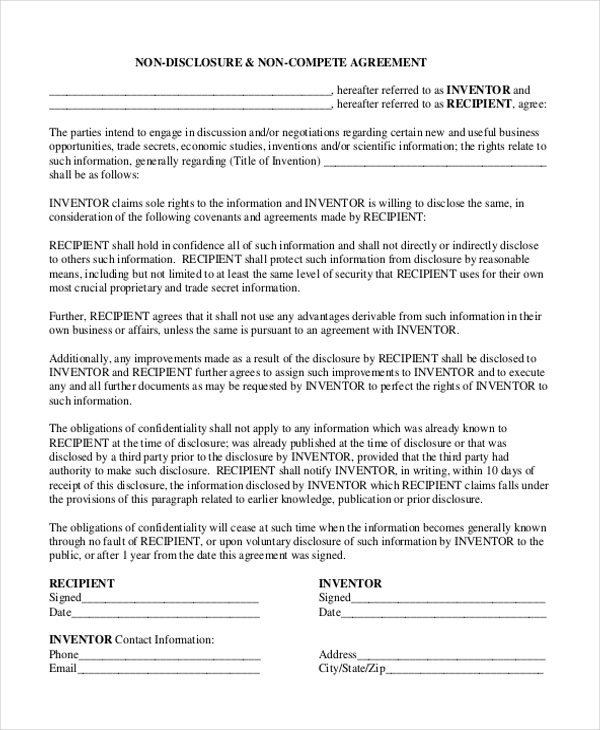 FREE 11+ Sample Non-Disclosure Agreement Forms in PDF | MS Word