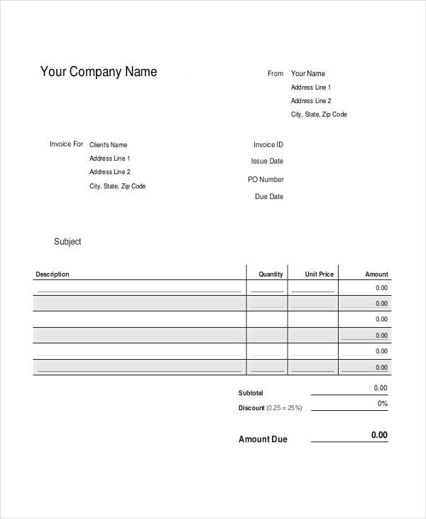 free printable invoice