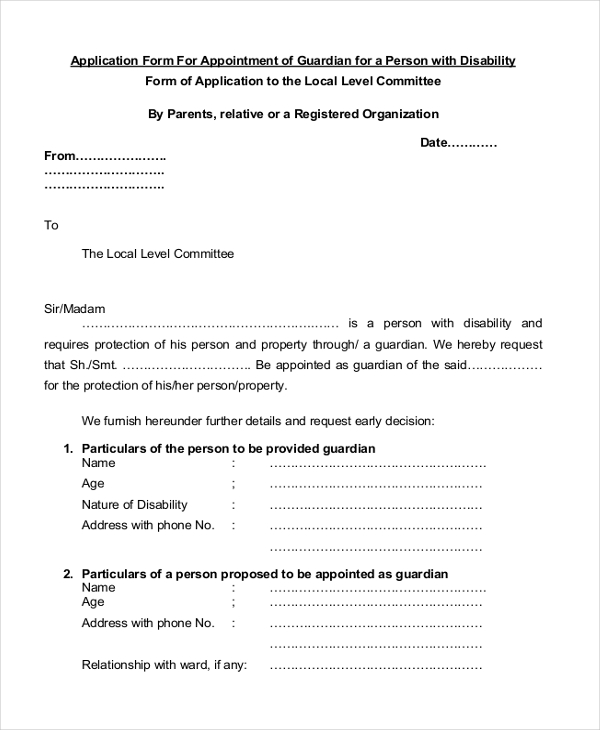 free printable legal guardianship form