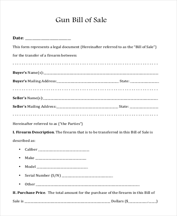 generic gun bill of sale1