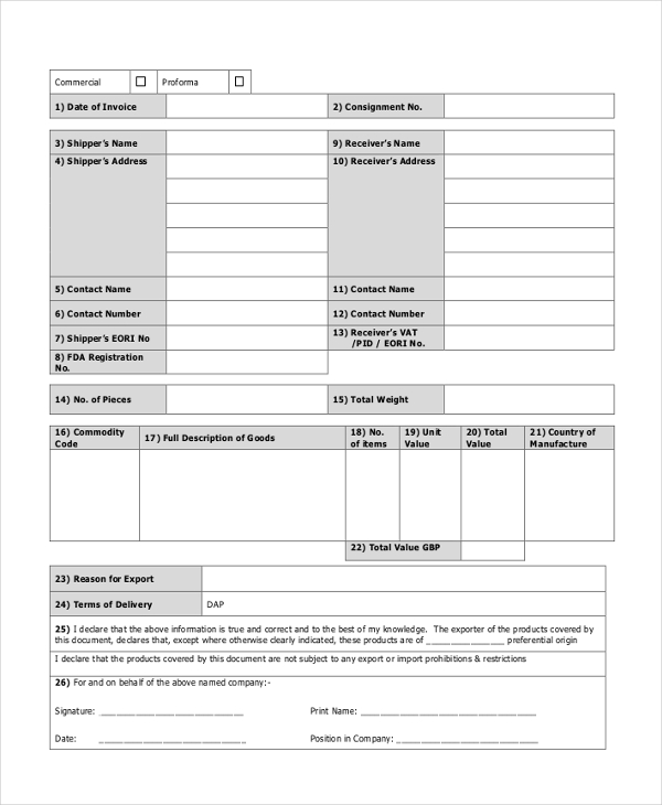 invoice form generic Forms FREE  Sample  20  Invoice PDF