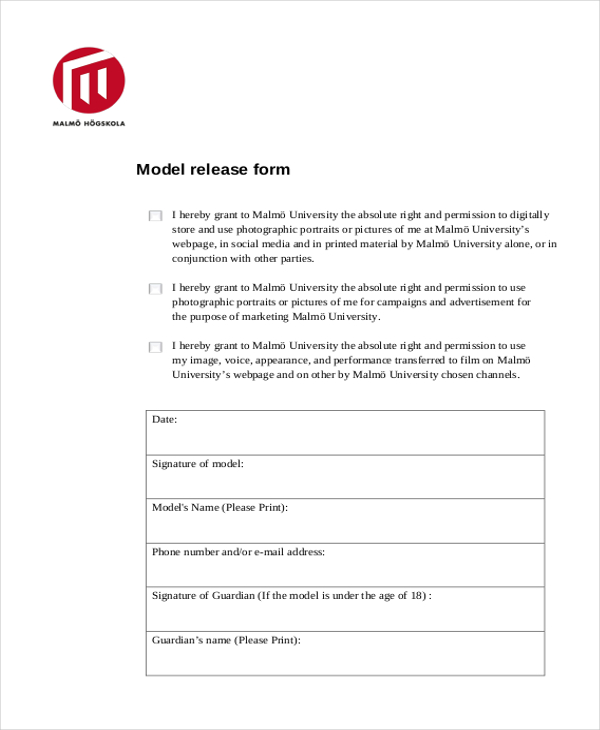 generic model release form