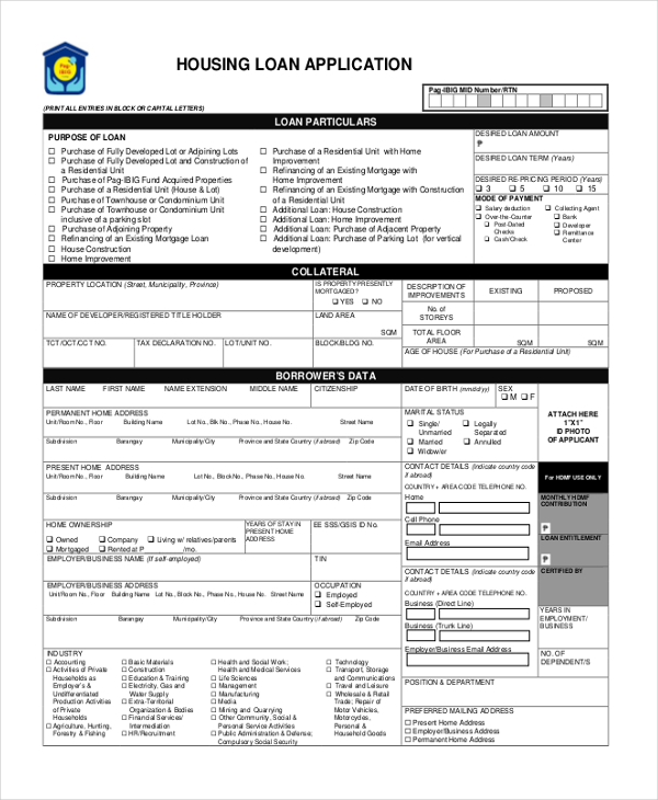 Free 12 Sample Housing Application Forms In Pdf Ms Word Excel 3550