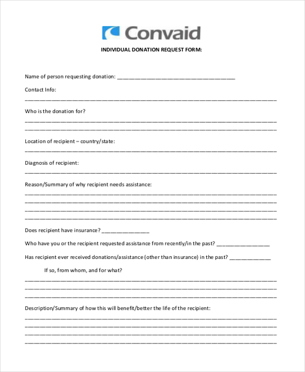 FREE 15+ Donation Request Form Samples, PDF, MS Word, Google Docs, Excel