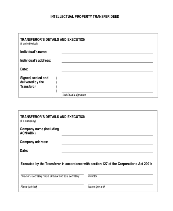 Assignment of property form