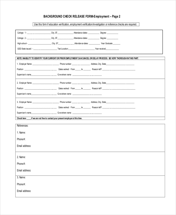 job history verification form