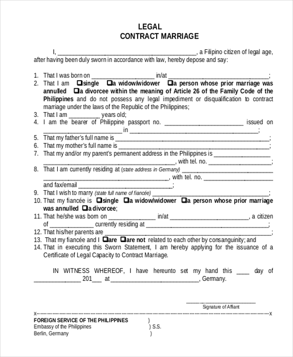 legal contract marriage