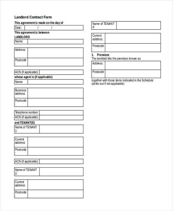 landlord contract form