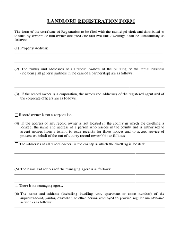 landlord registration form
