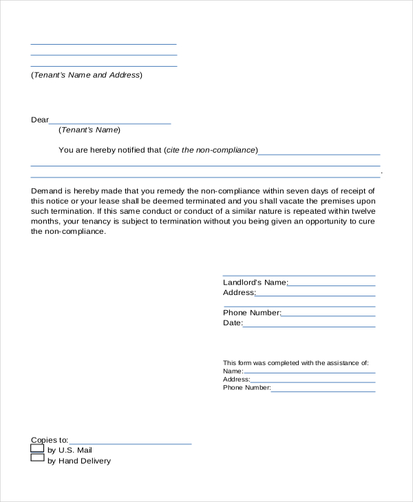 FREE 12+ Termination Letter Samples, PDF, MS Word, Google Docs