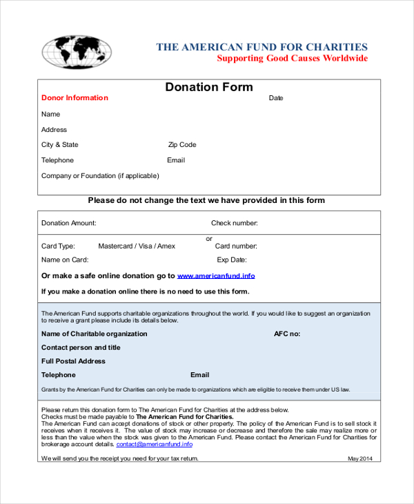 legal donation form