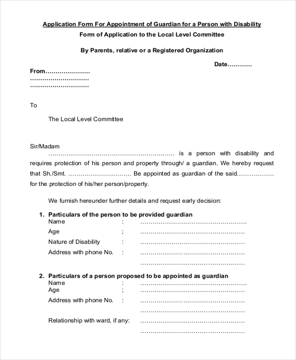 Free 13 Sample Guardianship Forms In Pdf Ms Word 5590