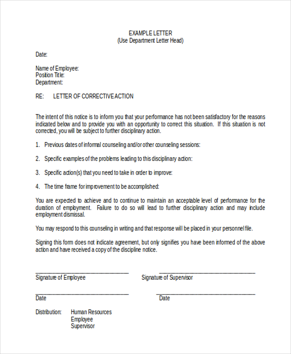 Sample Corrective Action Plan Response Letter Example - IMAGESEE