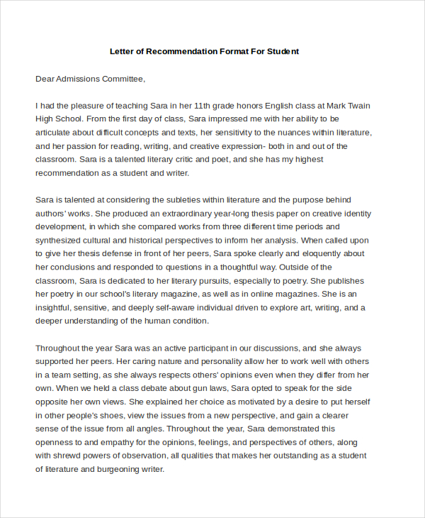 FREE 11+ Recommendation Letter Samples, PDF, MS Word, Google Docs