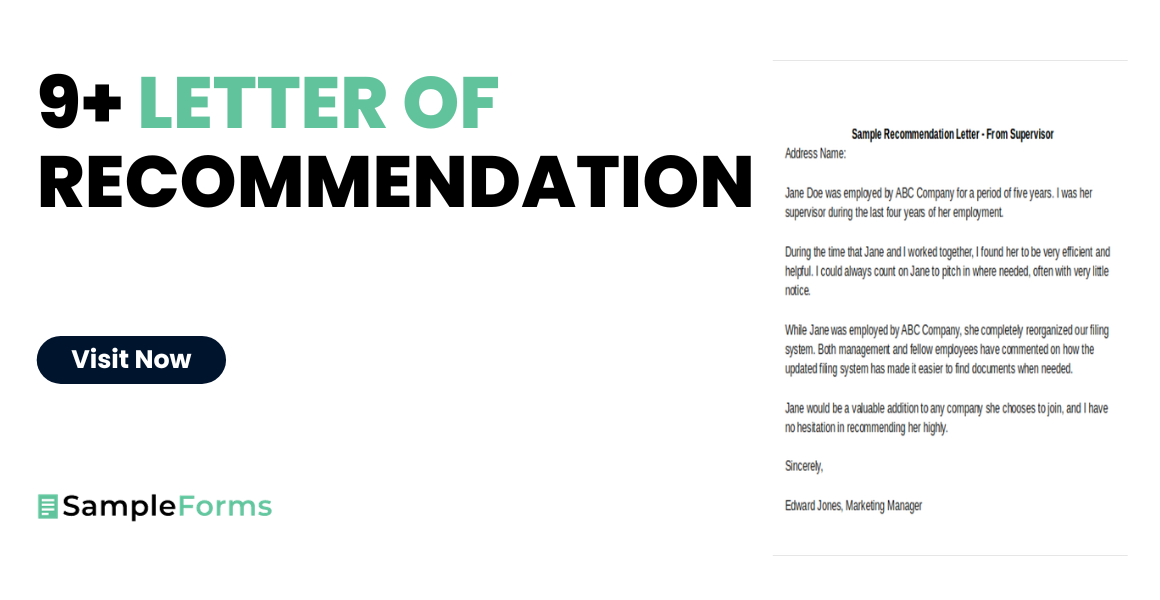 letter of recommendations