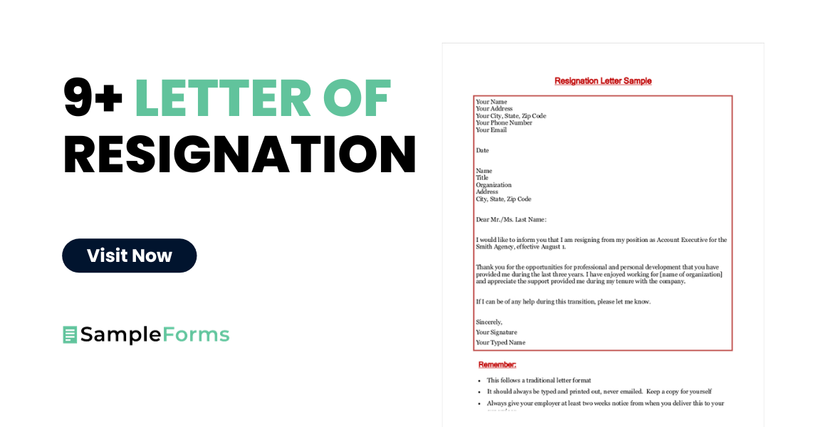 letter of resignations