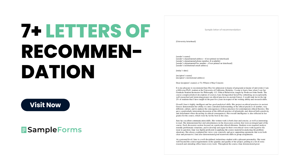 letters of recommendation