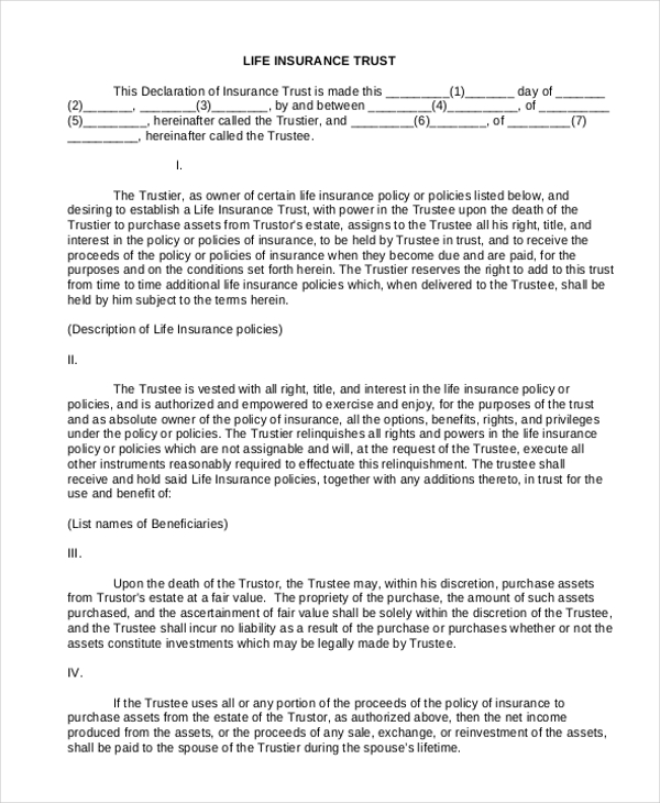 Free 16 Sample Will And Trust Forms In Pdf Ms Word 