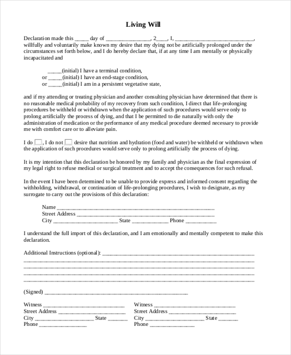 Free Printable Last Will And Testament Blank Forms Wills Blank Forms