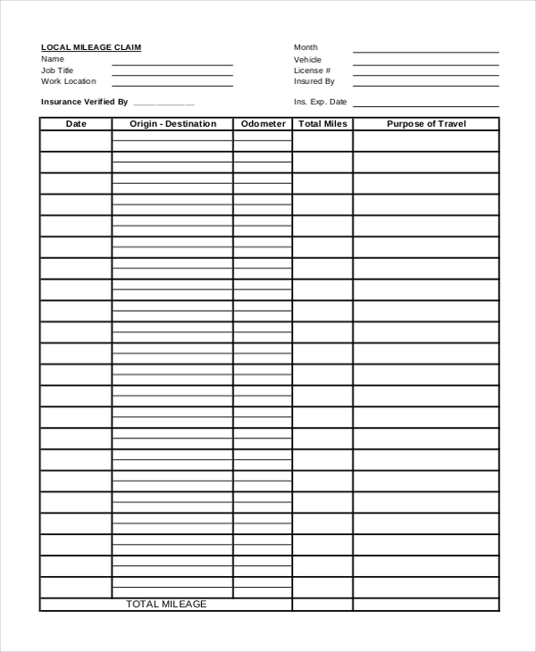 FREE 10+ Sample Mileage Tracker Forms in PDF | Excel