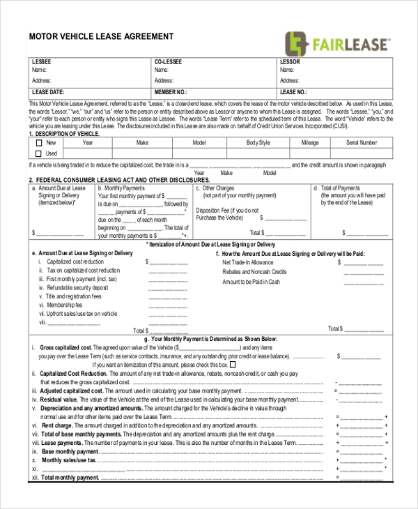 FREE 11+ Sample Lease Agreement Forms in PDF | MS Word