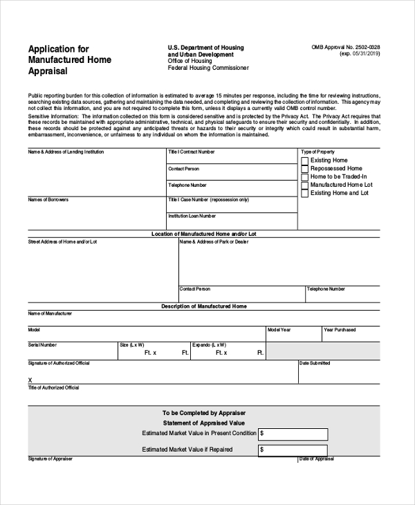 FREE 7 Sample Home Appraisal Forms In PDF