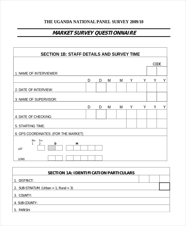 market survey form