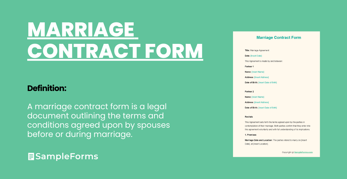 marriage contract form