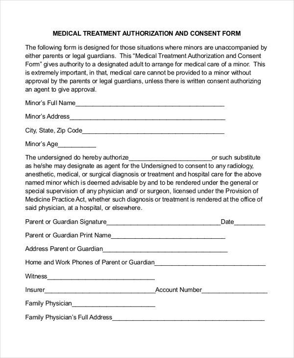 Free 10 Sample Medical Authorization Forms In Pdf Ms Word Excel 2244