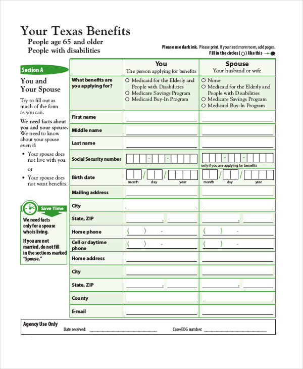 Free 9 Sample Medicare Application Forms In Pdf Ms Word 5812