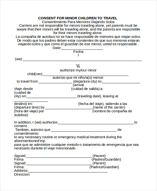 travel.state.gov minor travel consent form