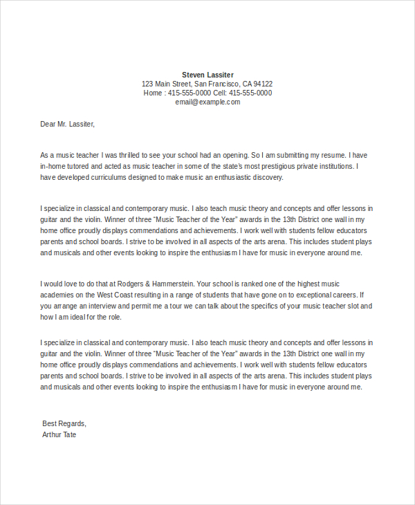 Elementary Teacher Resignation Letter Sample from images.sampleforms.com
