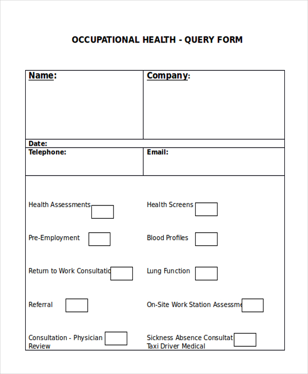 FREE 12+ Sample Query Forms in PDF | MS Word