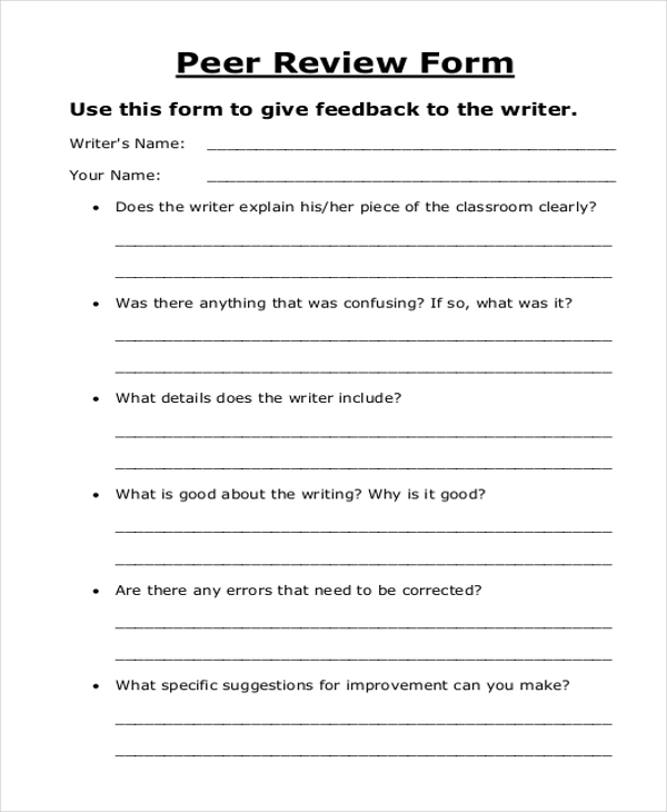 peer review form